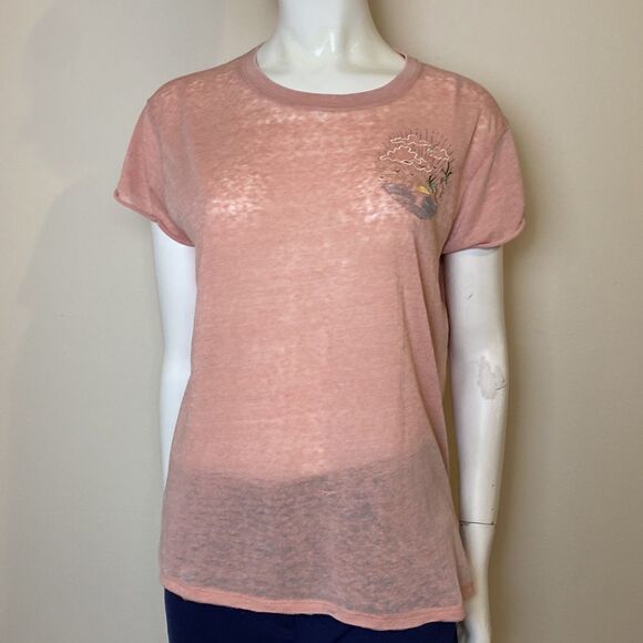 We The Free Top Sheer Oversized Comfy Embroidered Sunset Size small - Picture 1 of 8